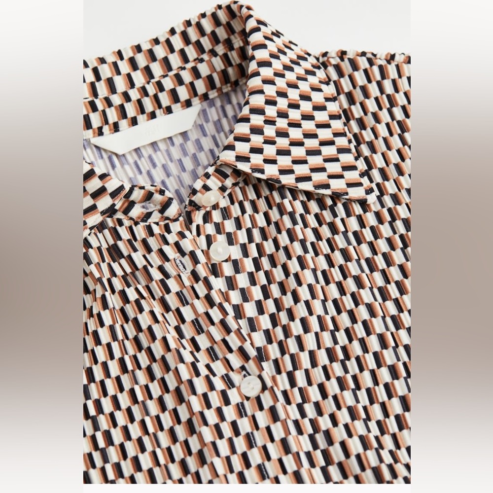 Textured Jersey button up shirt H&M NWT - Picture 4 of 6